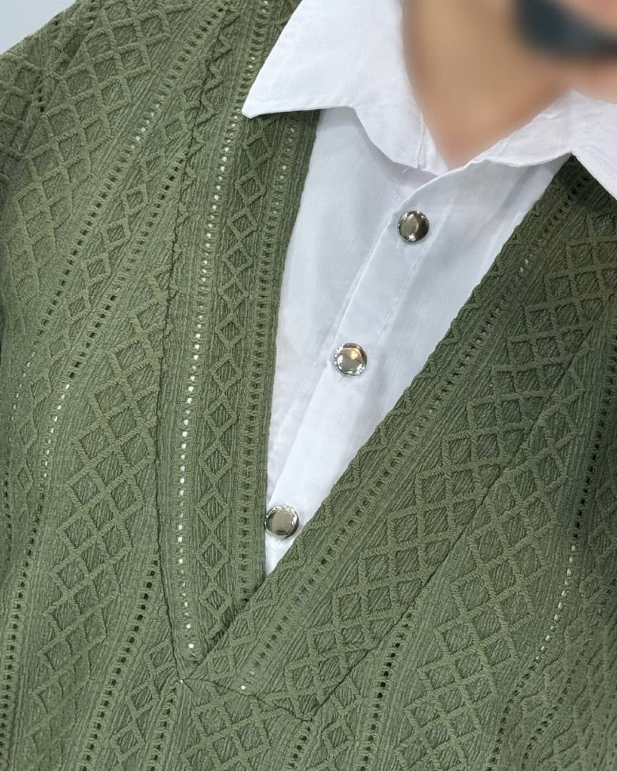 تونیک مانتویی ترکیبی یقه دار (پک 5 عددی)