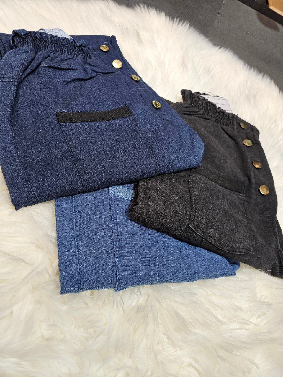 شلوار مام استایل کمر هویجی (پک 4 عددی)