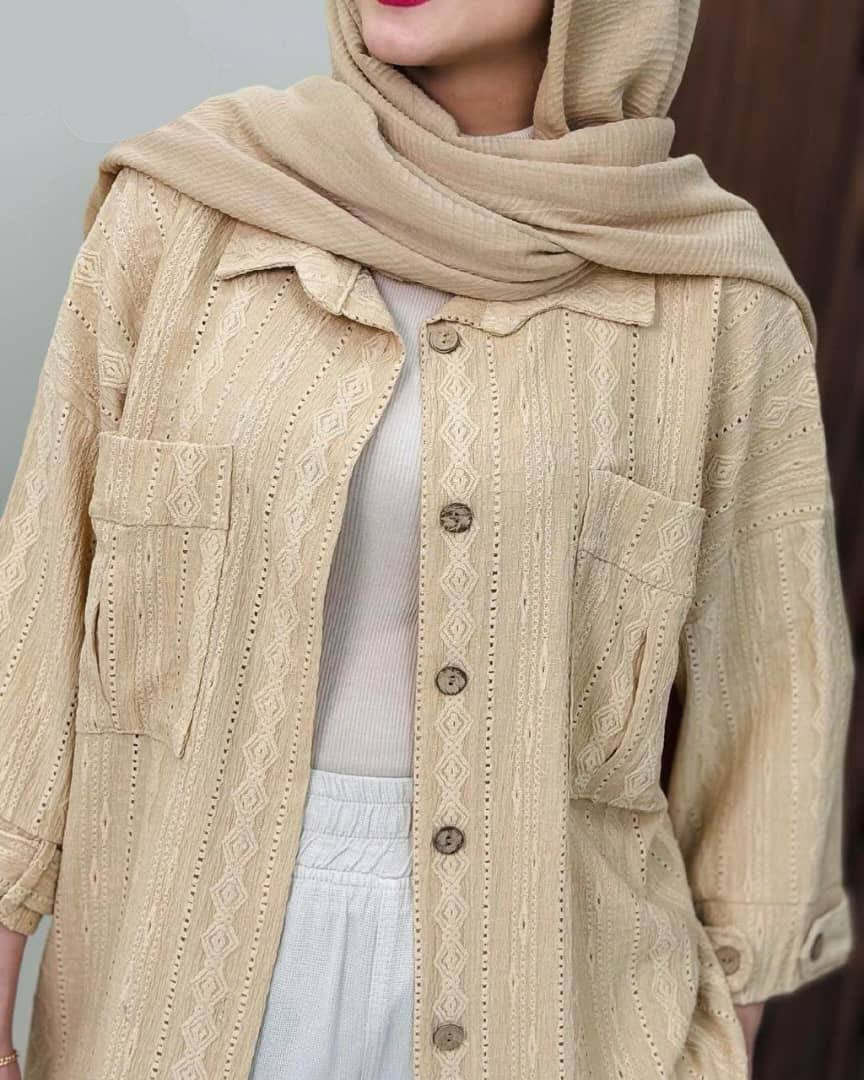 مانتو جلو دکمه ۲جیب (پک 4 عددی)