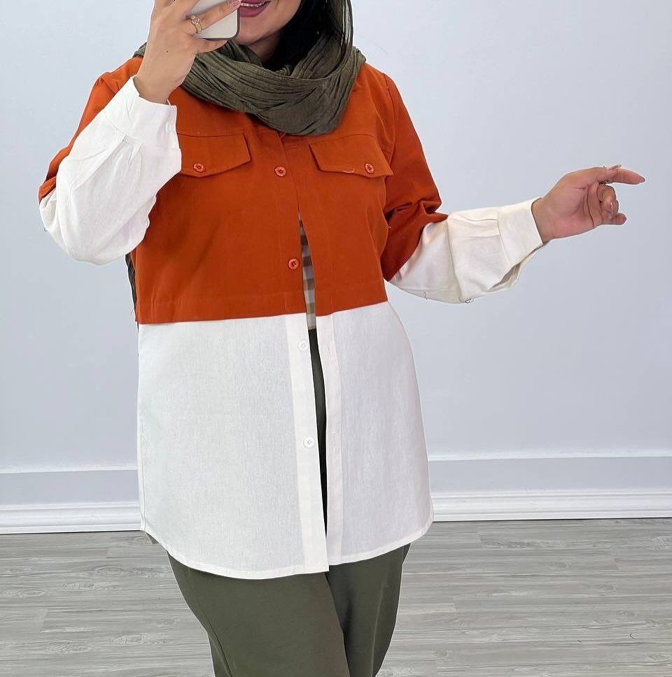 مانتو 2جیب ،پایین سفید (پک 4 عددی)