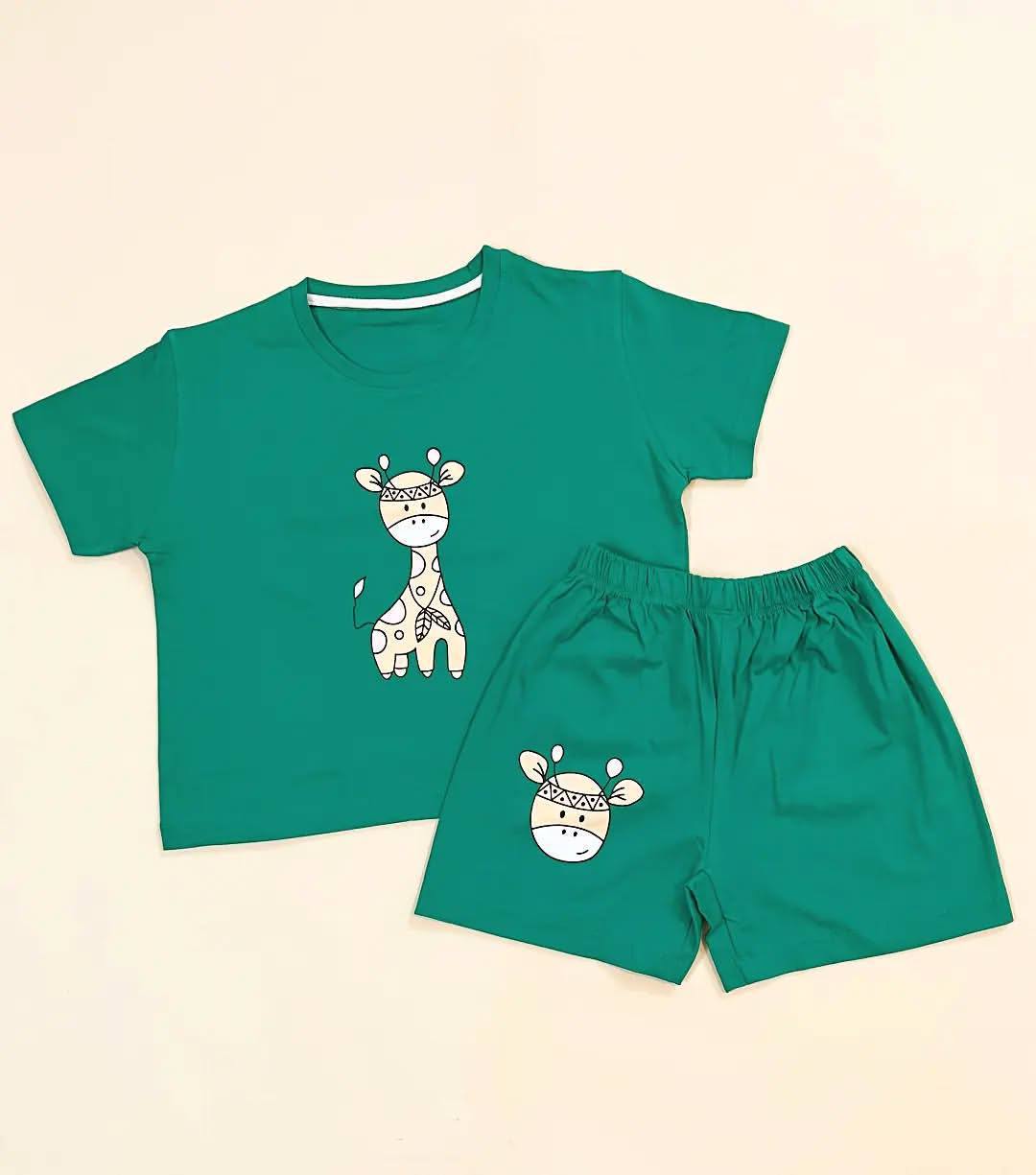 ست کراپ و شورتک زرافه (پک 6 عددی)