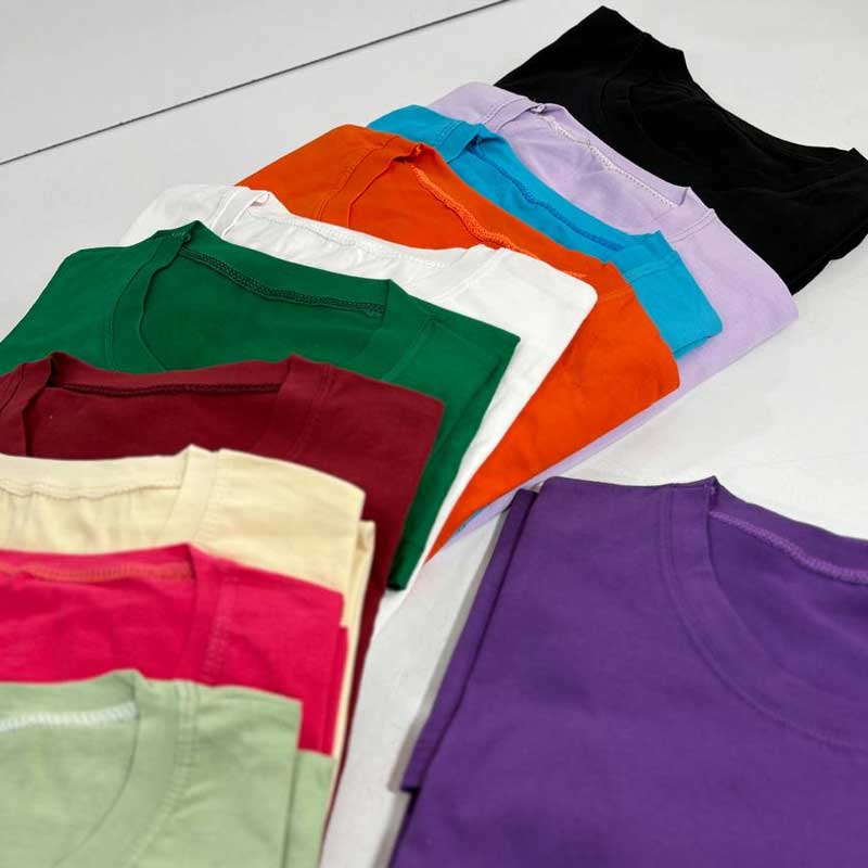 تیشرت لانگ لش ساده بیسیک (پک 6 عددی)