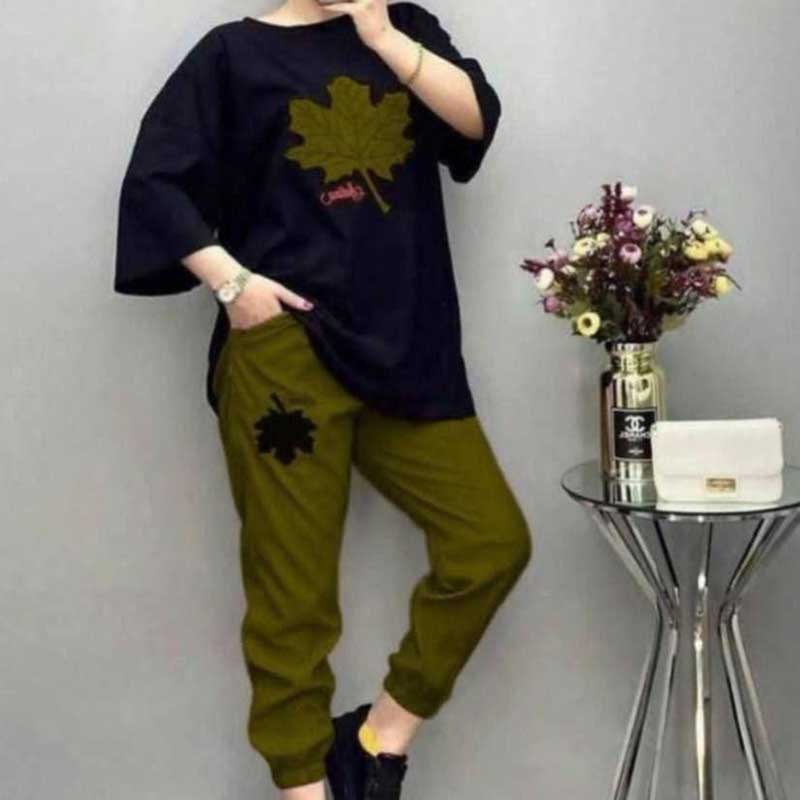 ست تیشرت و شلوار برگ (پک 6 عددی)