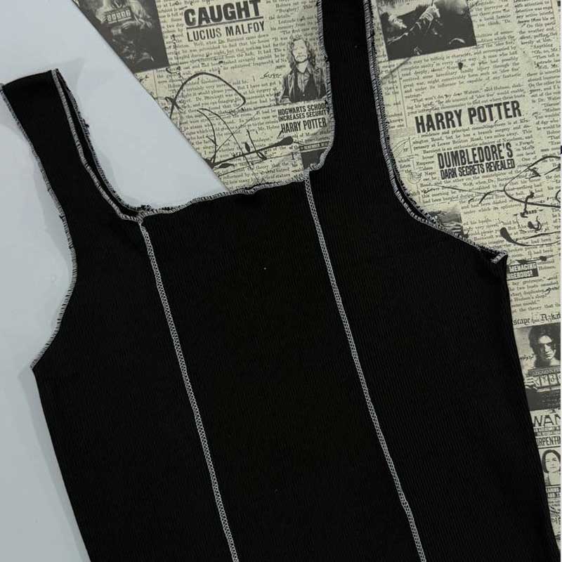 تاپ یقه خشتی دوخت ژور (پک 3 عددی)