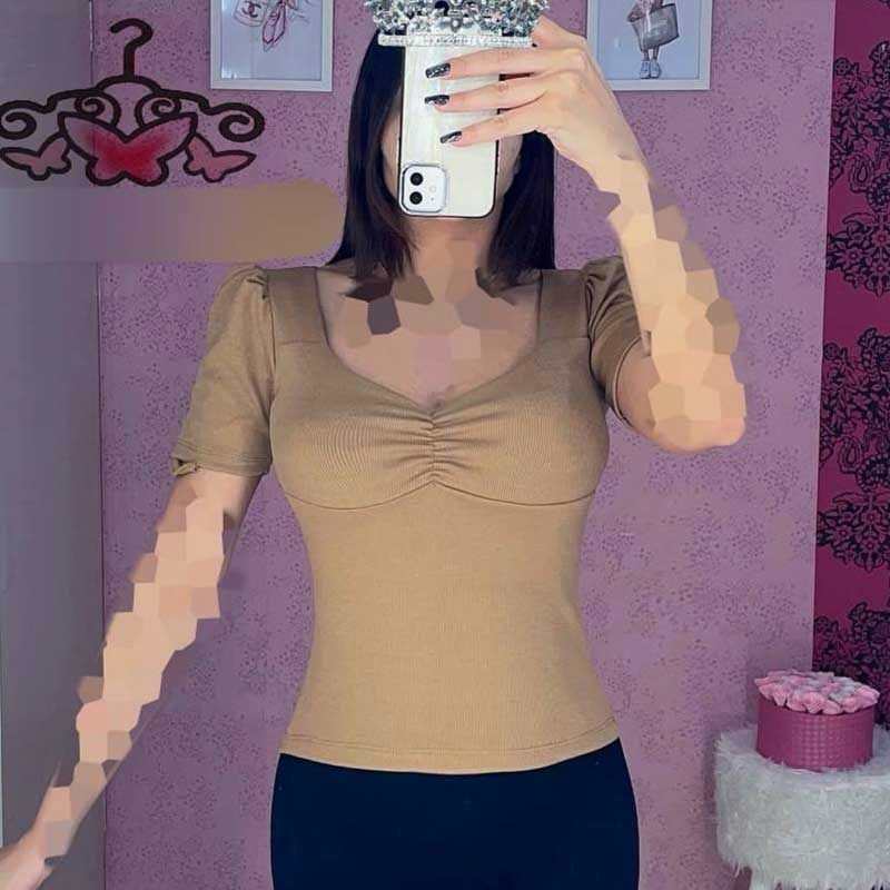 تیشرت یقه دلبری آستین گتخور (پک 7 عددی)