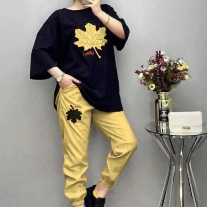 ست تیشرت و شلوار برگ (پک 6 عددی)