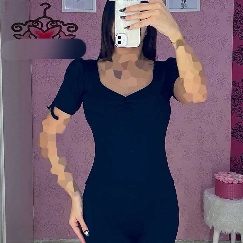 تیشرت یقه دلبری آستین گتخور (پک 7 عددی)