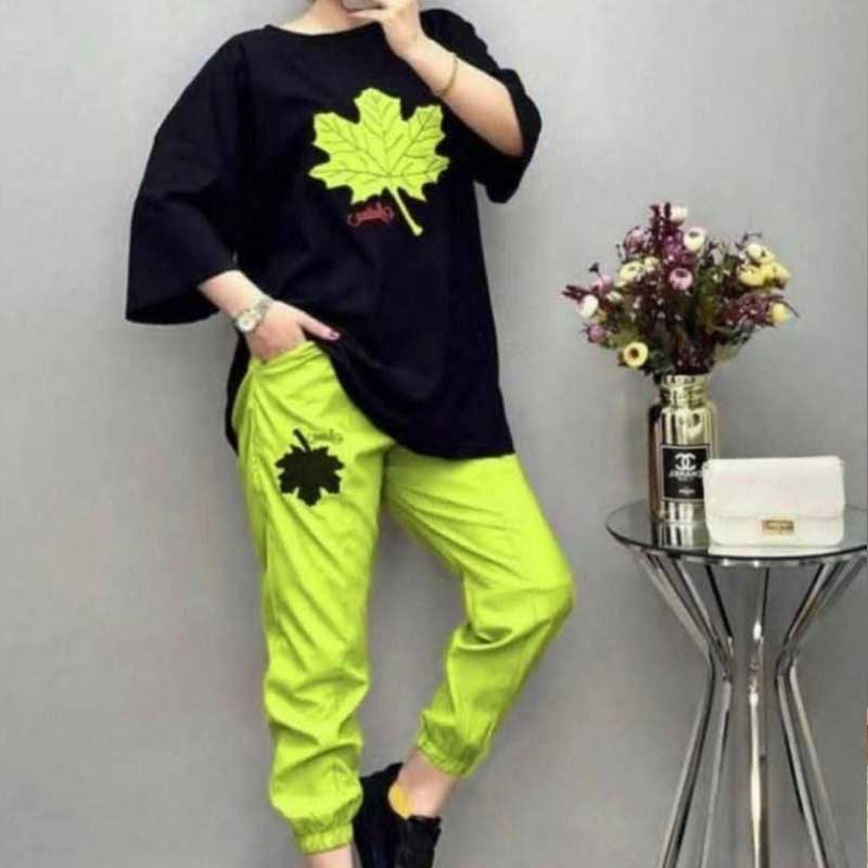 ست تیشرت و شلوار برگ (پک 6 عددی)