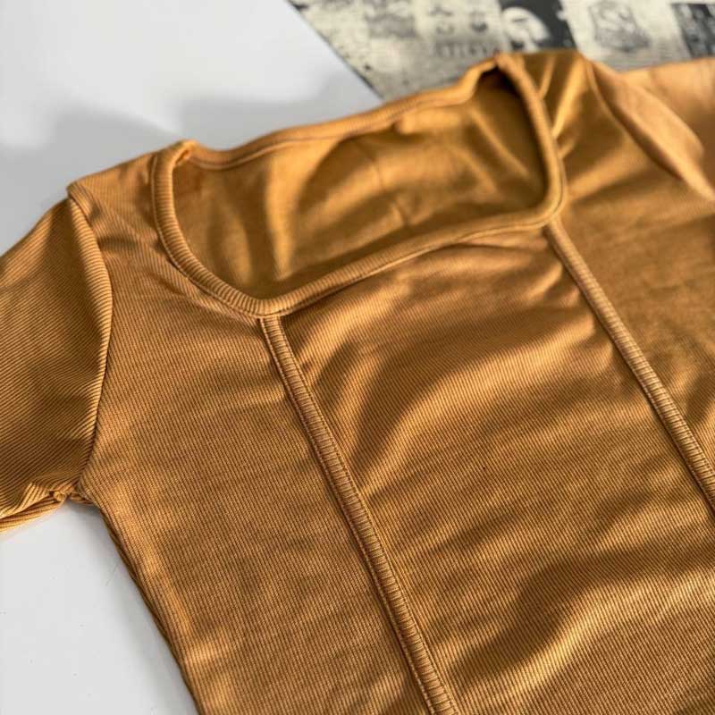 کراپ یقه خشتی دوخت از رو (پک 6 عددی)