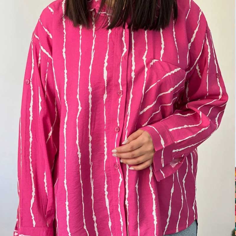 شومیز جیبدار جلو دکمه پری (پک 5 عددی)