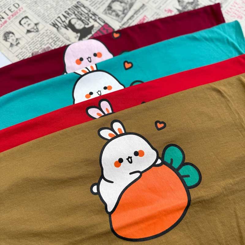 تیشرت استین سرخود خرگوش (پک 4 عددی)