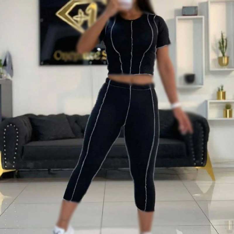 ست کراپ وشلوار جلو دوخت (پک 4 عددی)