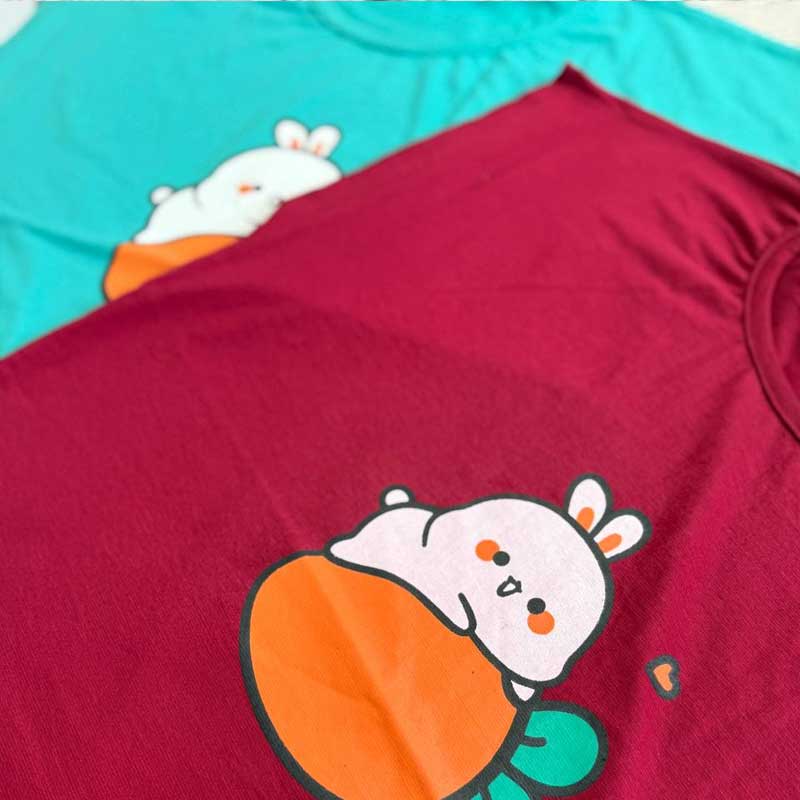 تیشرت استین سرخود خرگوش (پک 4 عددی)