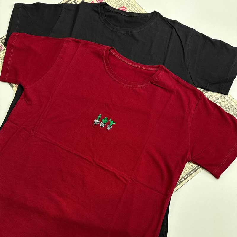 تیشرت گلدوزی کاکتوس (پک 6 عددی)