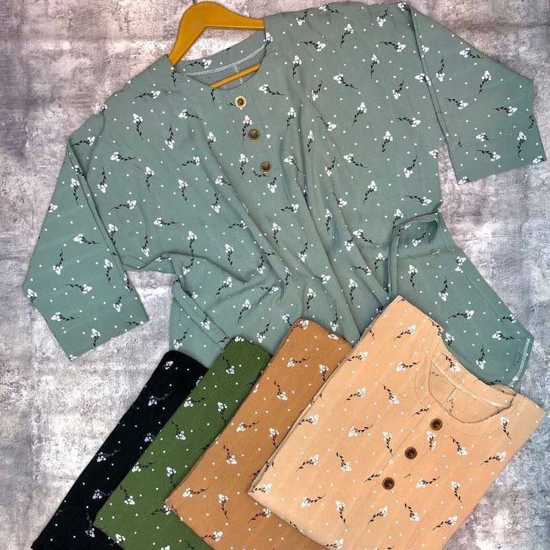 مانتو پانچ گل گچی قواره دار (پک 4 عددی)