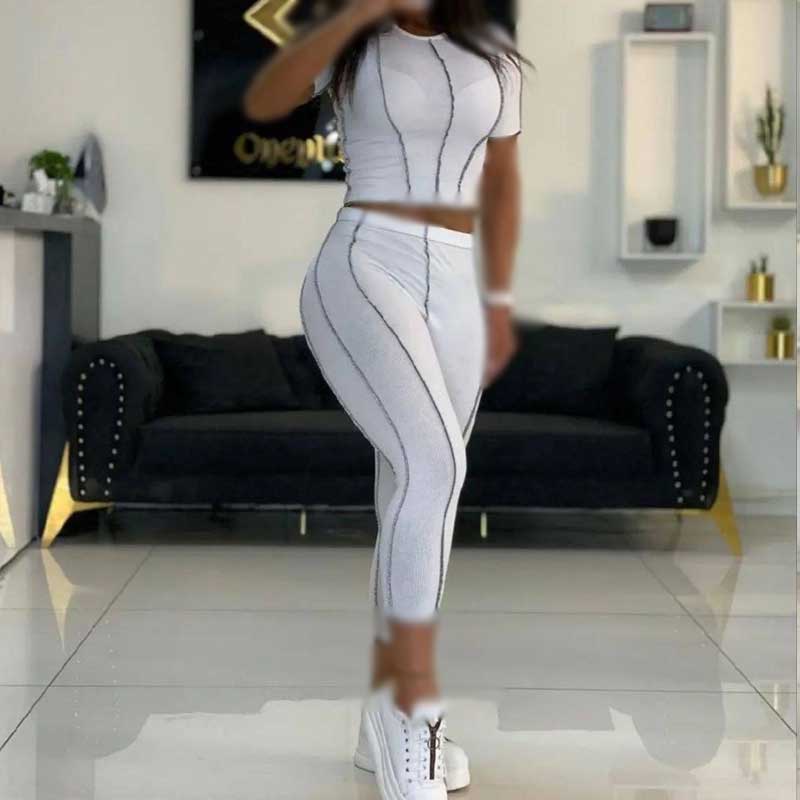 ست کراپ وشلوار جلو دوخت (پک 4 عددی)