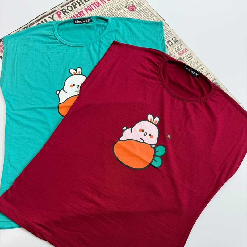 تیشرت استین سرخود خرگوش (پک 4 عددی)