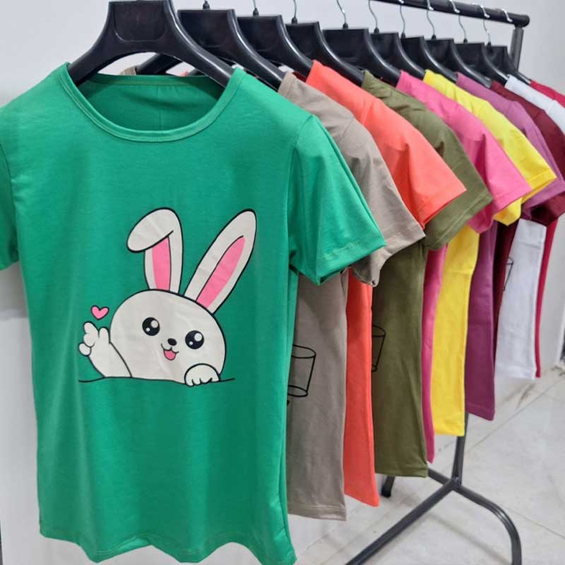 تیشرت شلوارک(چاپ خرگوش) (پک 5 عددی)