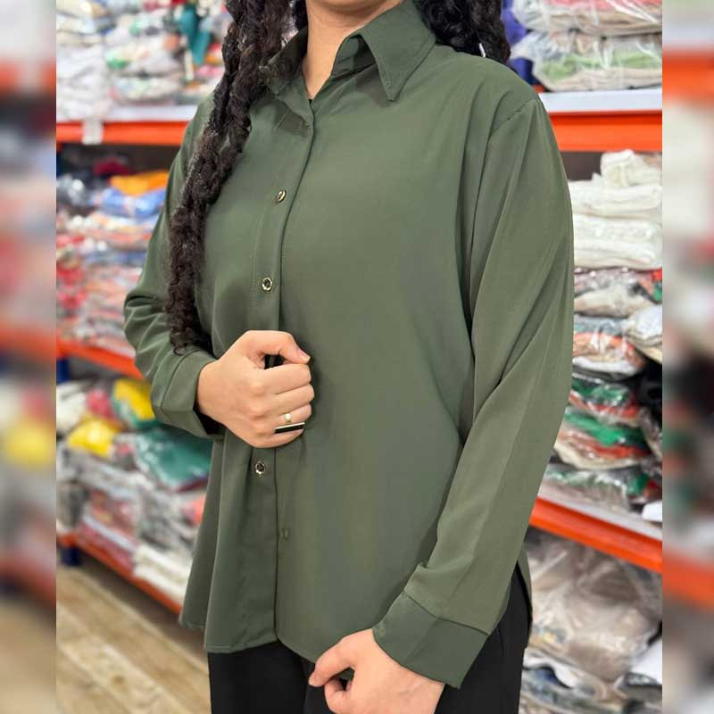 شومیز جلو دکمه الیزه گرم بالا (پک 6 عددی)