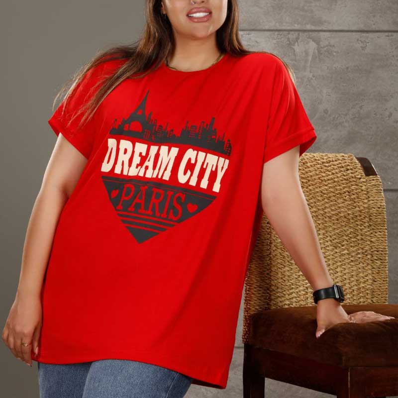 تیشرت لانگ چاپ پاریس دو طرح (پک 12 عددی)