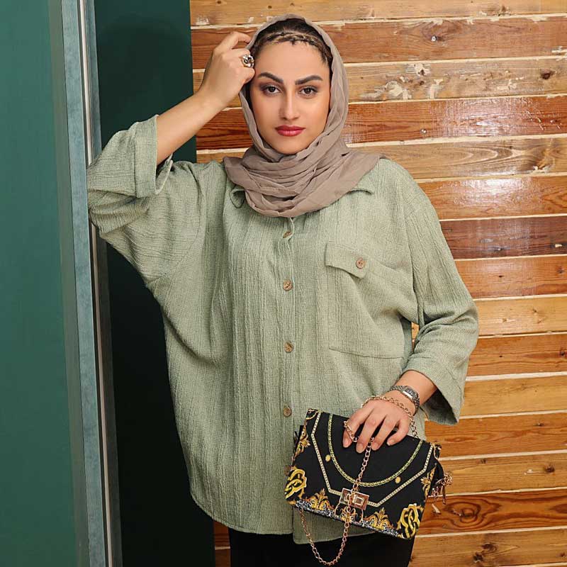 شومیز مانتوی تک جیب (پک 6 عددی)