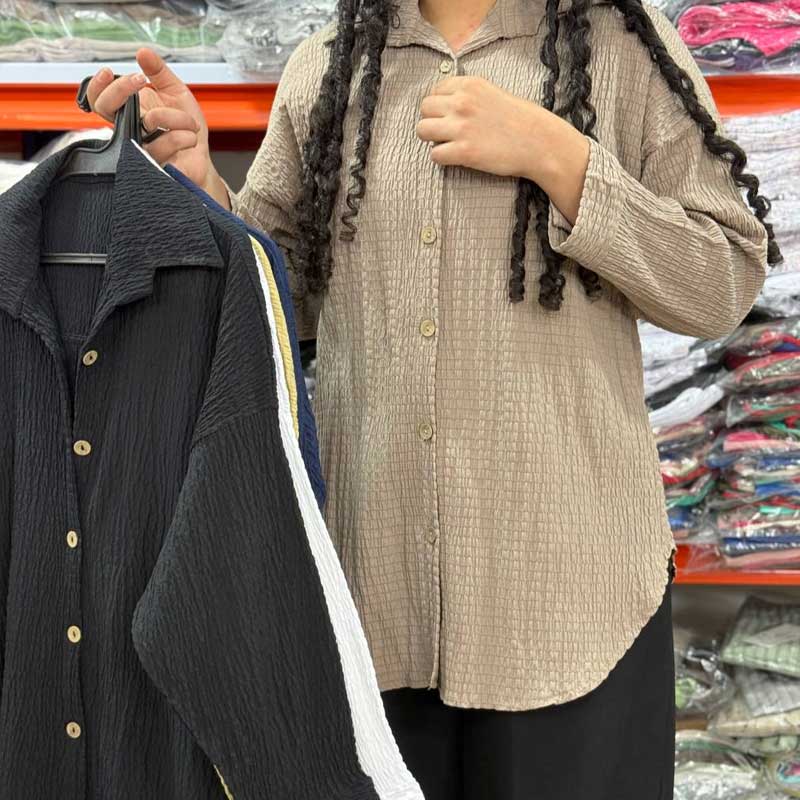 شومیز جلو دکمه چوبی (پک 5 عددی)