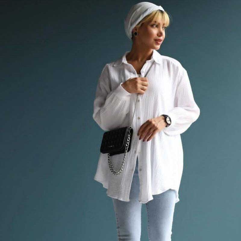 شومیز جلو دکمه چوبی (پک 5 عددی)