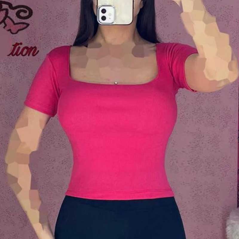 تیشرت یقه خشتی (پک 6 عددی)