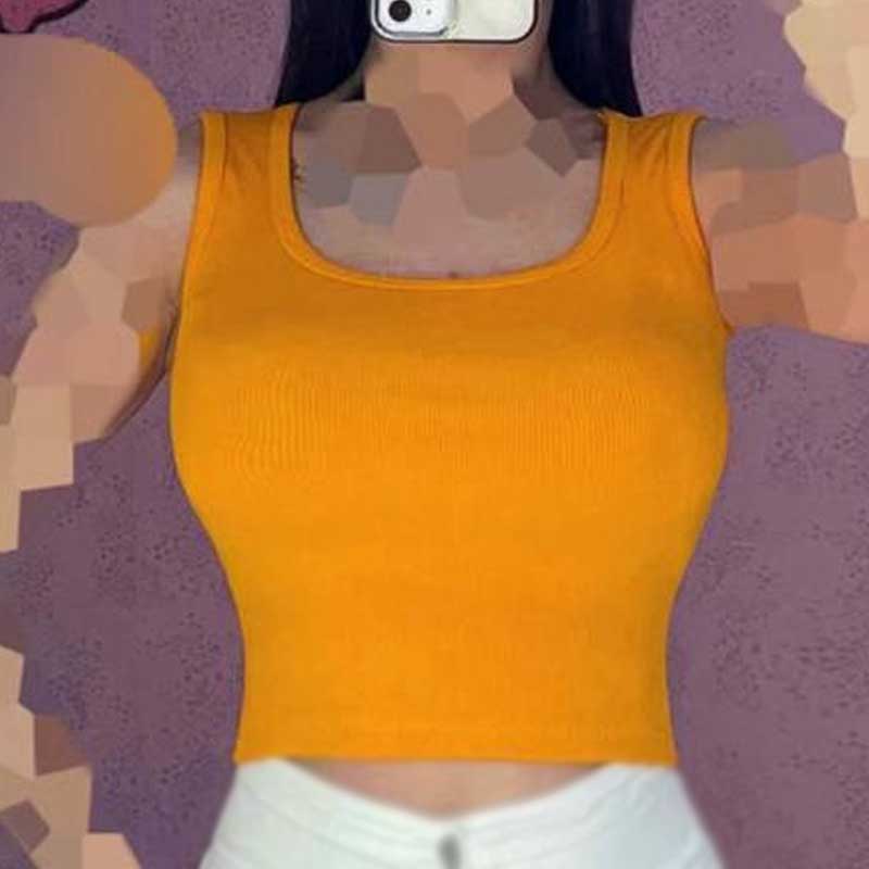 کراپ نیمتنه یقه خشتی بیسیک (پک 7 عددی)