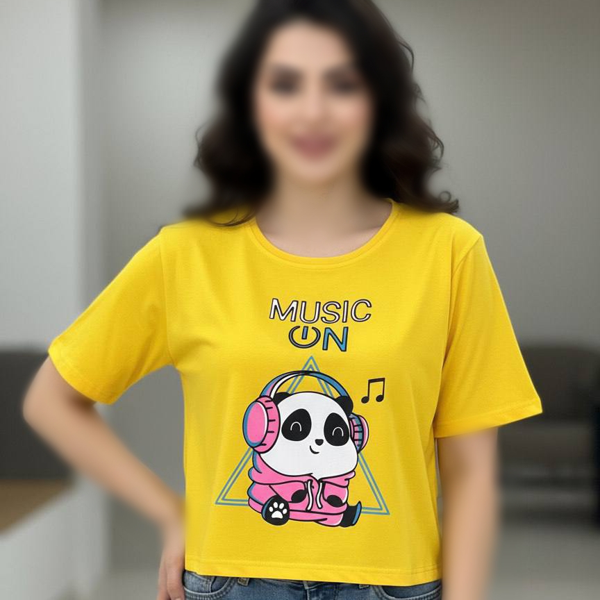 کراپ نیم استین موزیکال (پک 6 عددی)