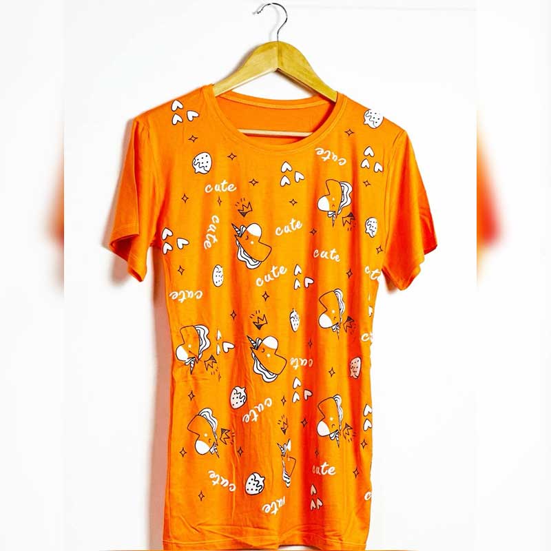 تیشرت چاپ پفکی اسب تک شاخ (پک 6 عددی)