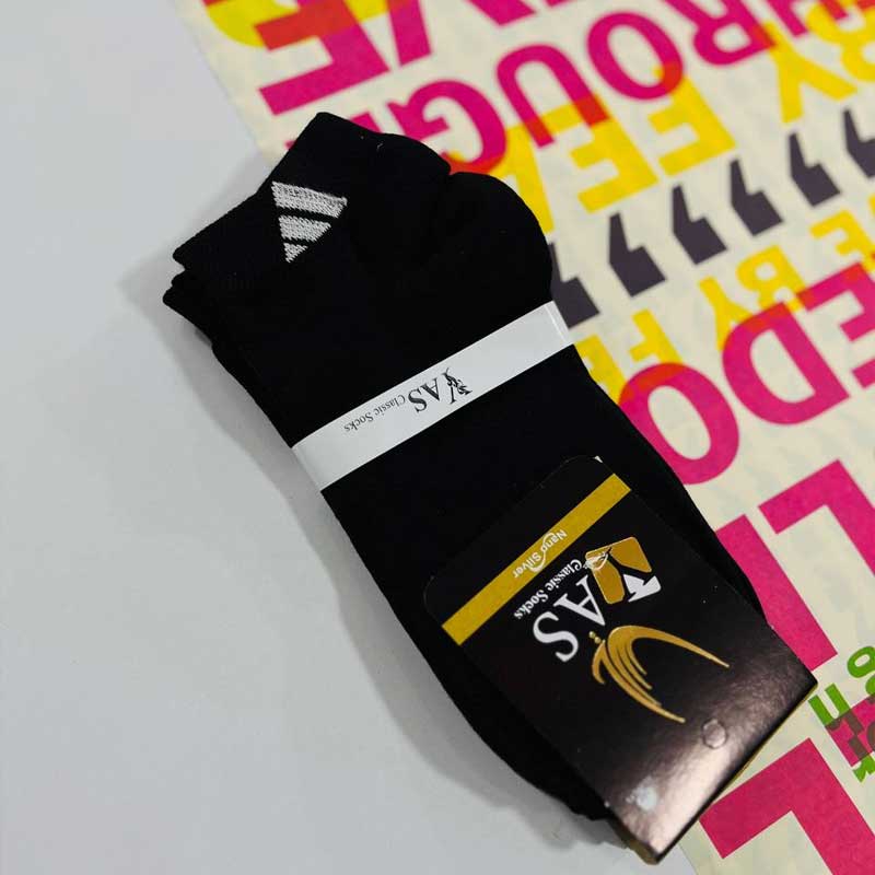 جوراب اسپرت نیم ساق مشکی (پک 12 عددی)