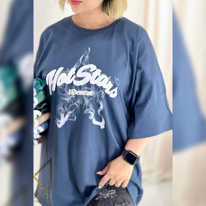 تیشرت لانگ چاپ پفکی ( پک 7 عددی)