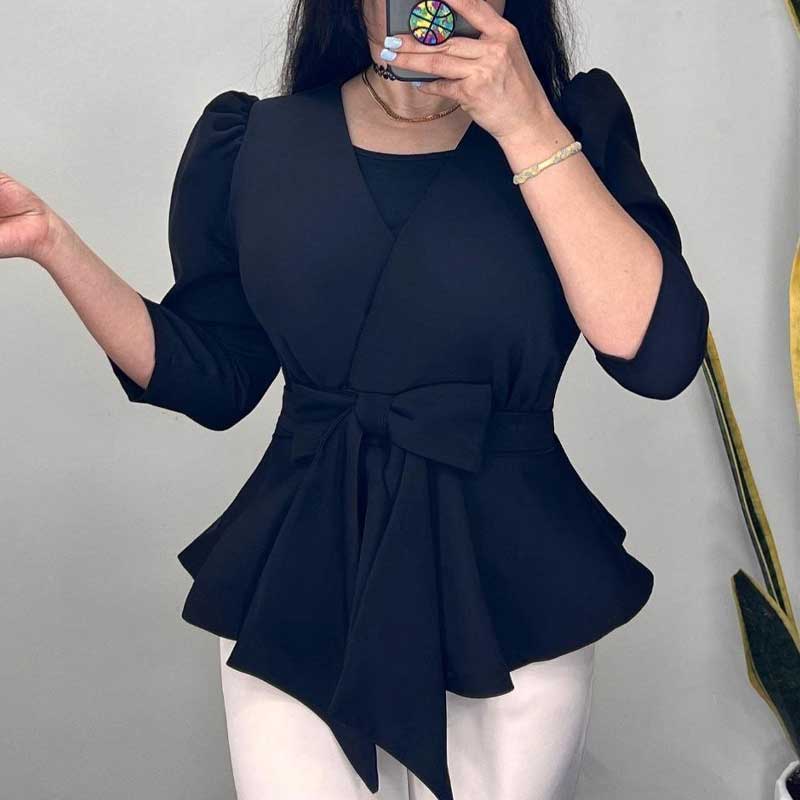 شومیز کتی پاپیونی (پک 8 عددی)