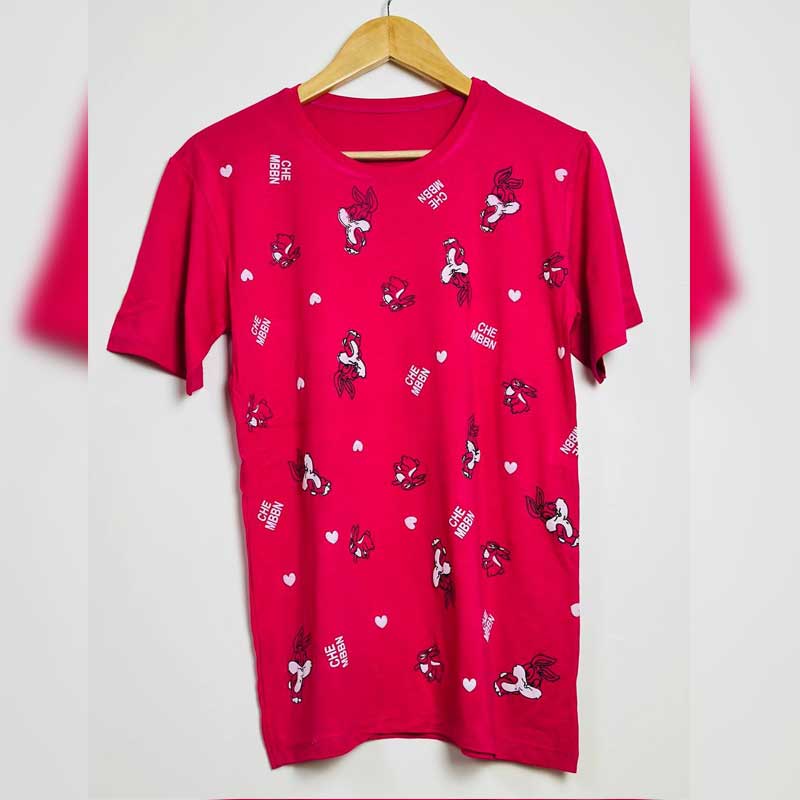 تیشرت چاپ پفکی خرگوش (پک 6 عددی)