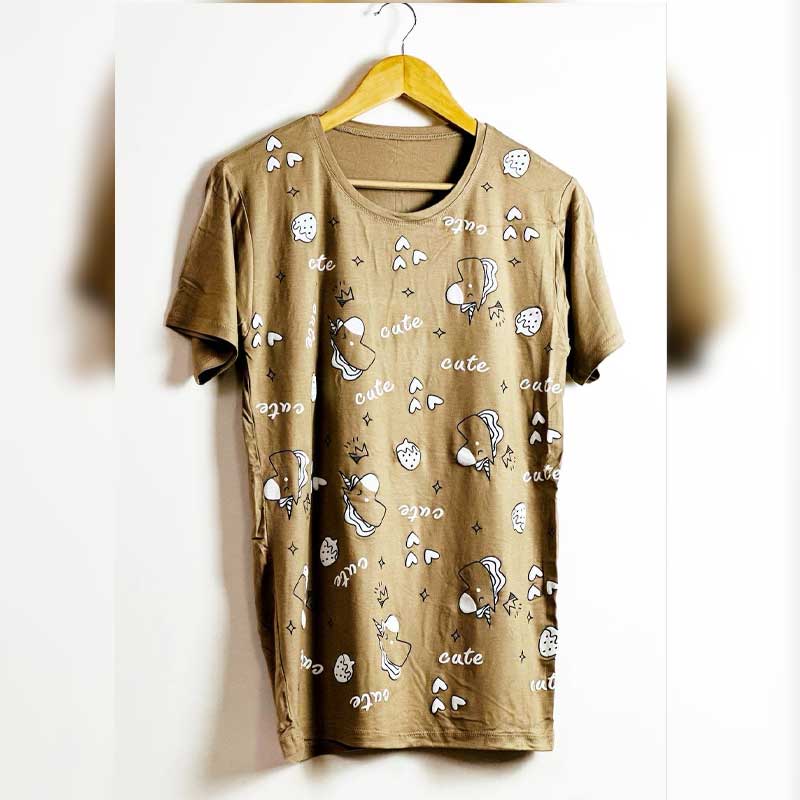 تیشرت چاپ پفکی اسب تک شاخ (پک 6 عددی)