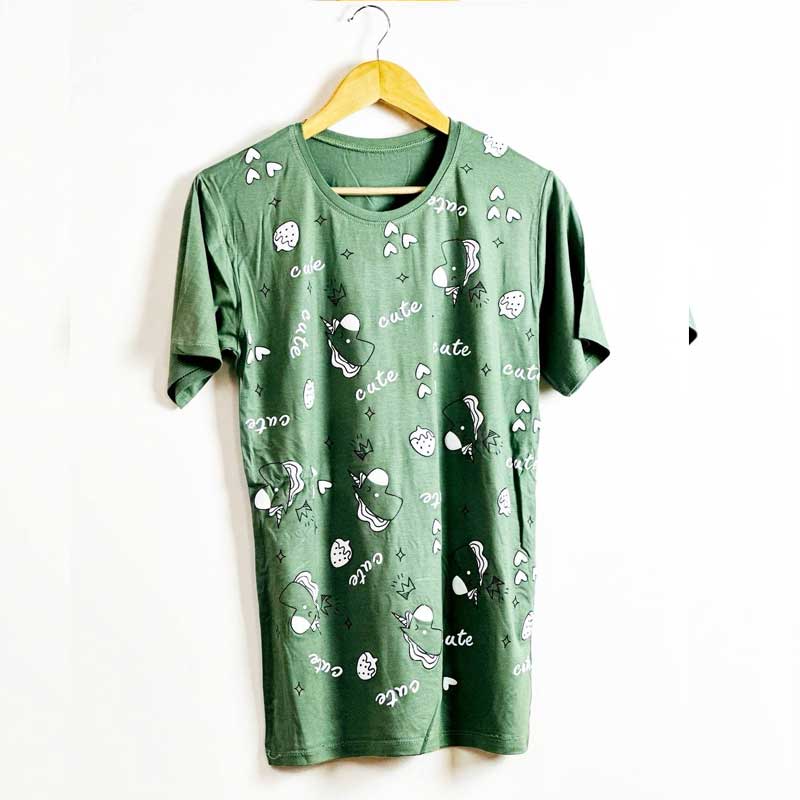 تیشرت چاپ پفکی اسب تک شاخ (پک 6 عددی)