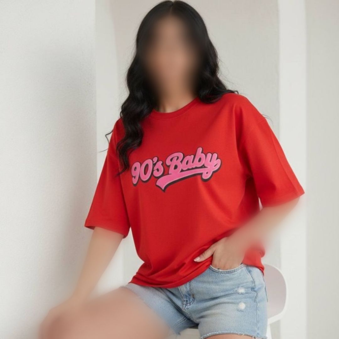 تونیک قواره دار چاپ 90s Baby ( پک 7 عددی)