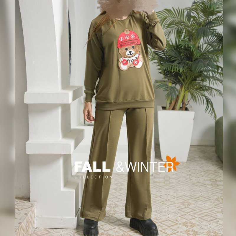 ست بلوز شلوار چاپ برجسته (پک 4 عددی)