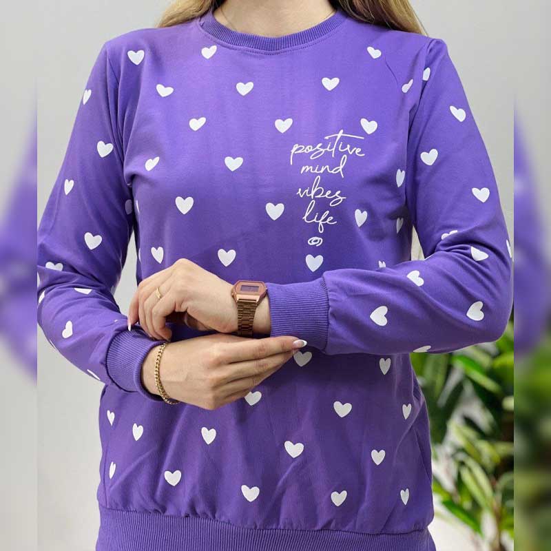 بلوز آستین بلند اسپان پنبه قلبی ( پک 7 عددی)