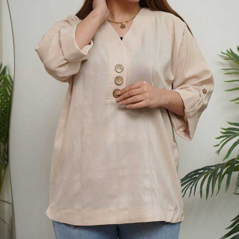 شومیز یقه هفت سه دکمه چوبی (پک 4 عددی)