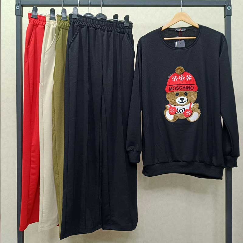 ست بلوز شلوار چاپ برجسته (پک 4 عددی)