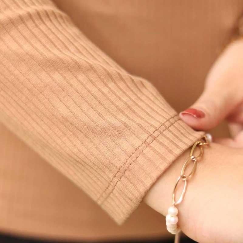 بلوز یقه گرد بیسیک استین دار ( پک 6 عددی)