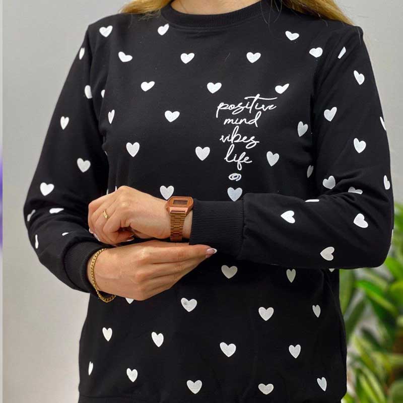 بلوز آستین بلند اسپان پنبه قلبی ( پک 7 عددی)