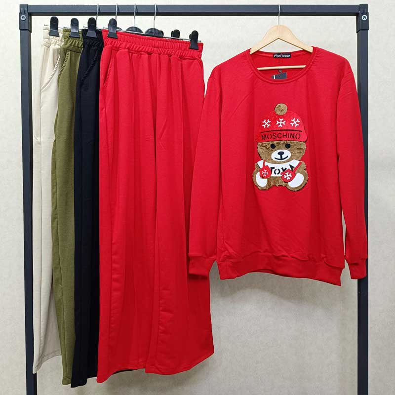 ست بلوز شلوار چاپ برجسته (پک 4 عددی)