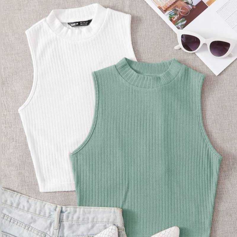 تاپ بیسیک یقه ۵ سانت (پک 5 عددی)