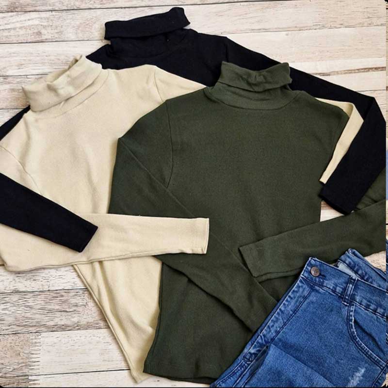 بلوز یقه اسکی بیسیک ( پک 6 عددی)