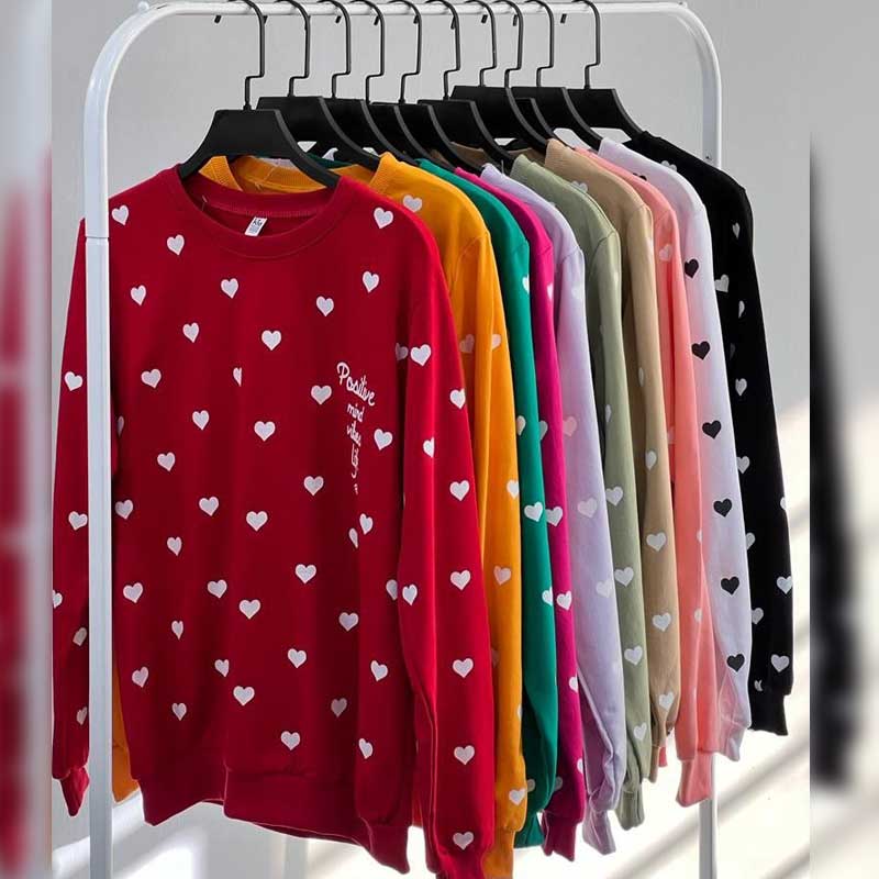 بلوز آستین بلند اسپان پنبه قلبی ( پک 7 عددی)