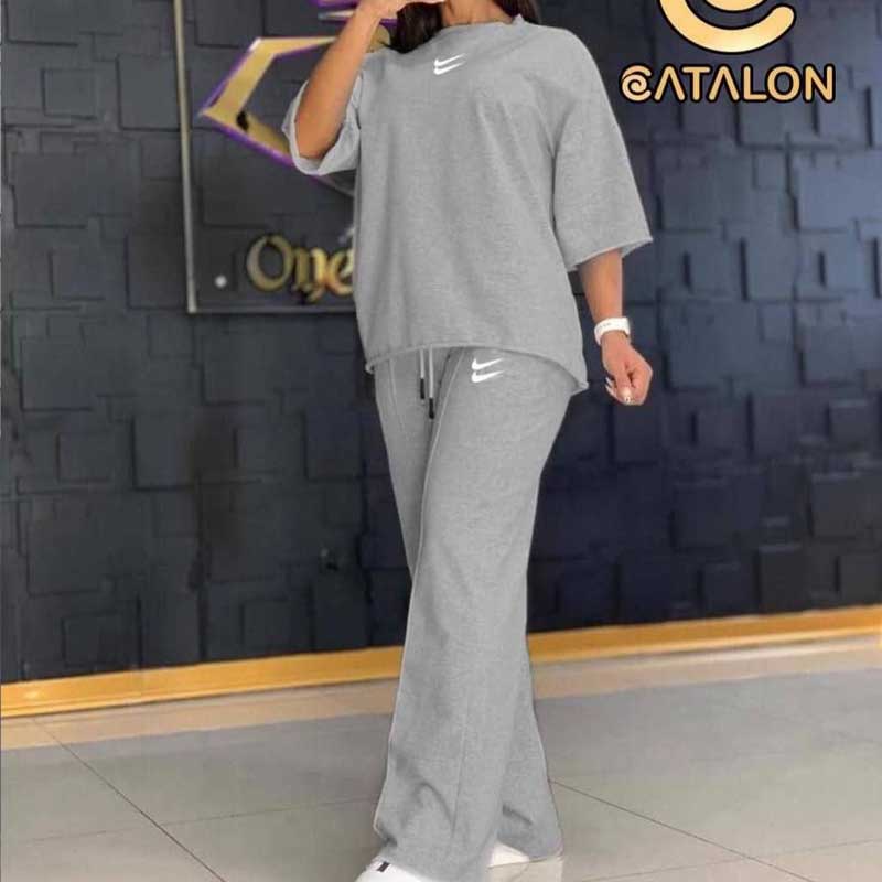 بلوز شلوار خط اتو(چاپ دونایک ) (پک 5 عددی)