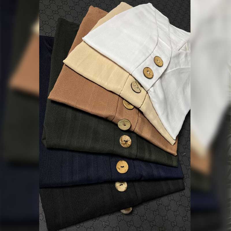 شومیز یقه هفت سه دکمه چوبی (پک 4 عددی)